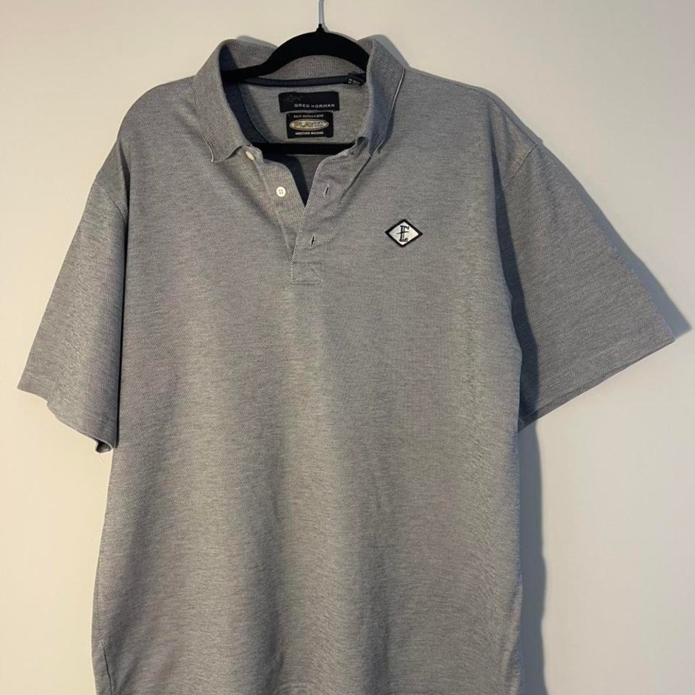 Men's Grey Greg Norman polo shirt Moisture size XL wicking golf